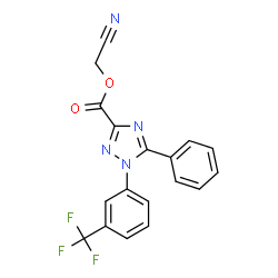 ChemSpider 2D Image | Cyanomethyl 5-phenyl-1-[3-(trifluoromethyl)phenyl]-1H-1,2,4-triazole-3-carboxylate | C18H11F3N4O2