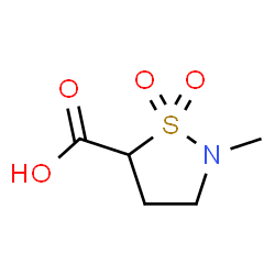 ChemSpider 2D Image | 2-Methyl-1,2-thiazolidine-5-carboxylic acid 1,1-dioxide | C5H9NO4S