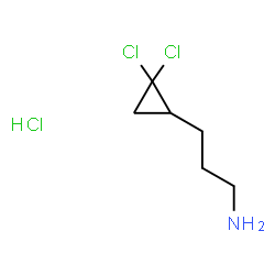 ChemSpider 2D Image | 3-(2,2-Dichlorocyclopropyl)-1-propanamine hydrochloride (1:1) | C6H12Cl3N