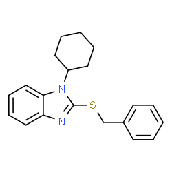 ChemSpider 2D Image | 2-(benzylsulfanyl)-1-cyclohexyl-1,3-benzodiazole | C20H22N2S