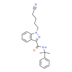 ChemSpider 2D Image | 1-(4-Cyanobutyl)-N-(2-phenyl-2-propanyl)-1H-indazole-3-carboxamide | C22H24N4O