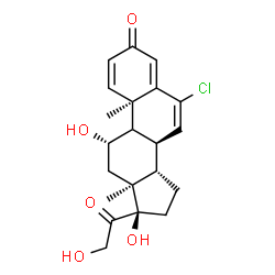 ChemSpider 2D Image | (9xi,11beta)-6-Chloro-11,17,21-trihydroxypregna-1,4,6-triene-3,20-dione | C21H25ClO5