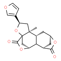 ChemSpider 2D Image | (3R,5S,6R,8R,11R,13S)-3-(3-Furyl)-5-methyl-2,9,14-trioxapentacyclo[11.2.1.1~8,11~.0~1,5~.0~6,12~]heptadecane-10,15-dione | C19H20O6