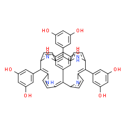 ChemSpider 2D Image | 5,5',5'',5'''-(5,10,15,20-Porphyrintetrayl)tetra(1,3-benzenediol) | C44H30N4O8