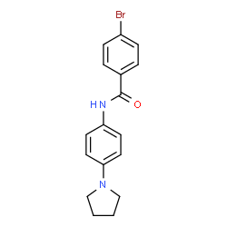 ChemSpider 2D Image | 4-Bromo-N-[4-(1-pyrrolidinyl)phenyl]benzamide | C17H17BrN2O