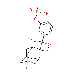 ChemSpider 2D Image | 3-(5'-Chloro-4-methoxyspiro[1,2-dioxetane-3,2'-tricyclo[3.3.1.1~3,7~]decan]-4-yl)phenyl dihydrogen phosphate | C18H22ClO7P