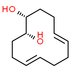 ChemSpider 2D Image | (1R,2R,5E,9E)-5,9-Cyclododecadiene-1,2-diol | C12H20O2