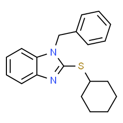 ChemSpider 2D Image | 1-Benzyl-2-cyclohexylsulfanyl-1H-benzoimidazole | C20H22N2S