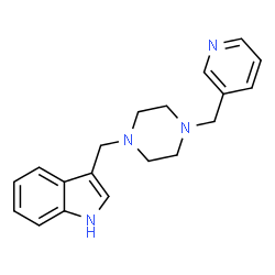 ChemSpider 2D Image | 3-(4-Pyridin-3-ylmethyl-piperazin-1-ylmethyl)-1H-indole | C19H22N4