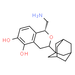 ChemSpider 2D Image | (1R)-3-(Adamantan-1-yl)-1-(aminomethyl)-3,4-dihydro-1H-isochromene-5,6-diol | C20H27NO3