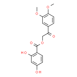 ChemSpider 2D Image | 2-(3,4-Dimethoxyphenyl)-2-oxoethyl 2,4-dihydroxybenzoate | C17H16O7