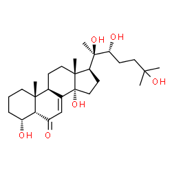 ChemSpider 2D Image | (4alpha,5beta,22R)-4,14,20,22,25-Pentahydroxycholest-7-en-6-one | C27H44O6