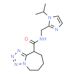 ChemSpider 2D Image | N-[(1-Isopropyl-1H-imidazol-2-yl)methyl]-6,7,8,9-tetrahydro-5H-tetrazolo[1,5-a]azepine-9-carboxamide | C14H21N7O
