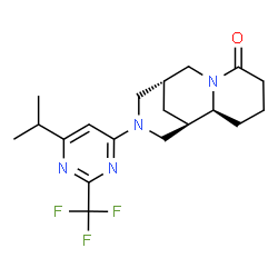 ChemSpider 2D Image | (1R,2S,9R)-11-[6-Isopropyl-2-(trifluoromethyl)-4-pyrimidinyl]-7,11-diazatricyclo[7.3.1.0~2,7~]tridecan-6-one | C19H25F3N4O