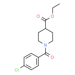 ChemSpider 2D Image | Ethyl 1-(4-chlorobenzoyl)-4-piperidinecarboxylate | C15H18ClNO3
