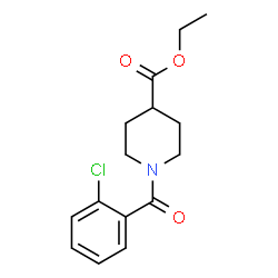 ChemSpider 2D Image | Ethyl 1-(2-chlorobenzoyl)-4-piperidinecarboxylate | C15H18ClNO3