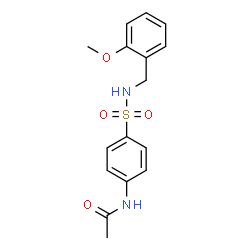 ChemSpider 2D Image | N-{4-[(2-Methoxybenzyl)sulfamoyl]phenyl}acetamide | C16H18N2O4S