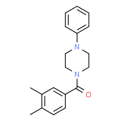 ChemSpider 2D Image | (3,4-Dimethylphenyl)(4-phenyl-1-piperazinyl)methanone | C19H22N2O