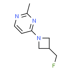 ChemSpider 2D Image | 4-[3-(Fluoromethyl)-1-azetidinyl]-2-methylpyrimidine | C9H12FN3