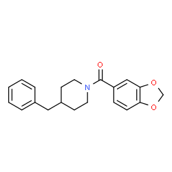 ChemSpider 2D Image | 1,3-Benzodioxol-5-yl(4-benzyl-1-piperidinyl)methanone | C20H21NO3