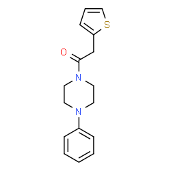 ChemSpider 2D Image | 1-phenyl-4-(thien-2-ylacetyl)piperazine | C16H18N2OS