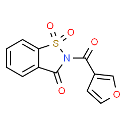 ChemSpider 2D Image | 2-(3-Furoyl)-1,2-benzothiazol-3(2H)-one 1,1-dioxide | C12H7NO5S