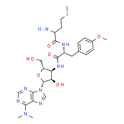 ChemSpider 2D Image | 3'-Deoxy-3'-[(methionyl-O-methyl-D-tyrosyl)amino]-N,N-dimethyladenosine | C27H38N8O6S