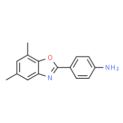 ChemSpider 2D Image | 4-(5,7-Dimethyl-2-benzoxazolyl)benzenamine | C15H14N2O