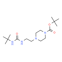 ChemSpider 2D Image | 2-Methyl-2-propanyl 4-(2-{[(2-methyl-2-propanyl)carbamoyl]amino}ethyl)-1-piperazinecarboxylate | C16H32N4O3