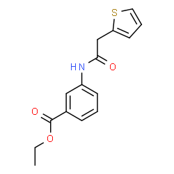 ChemSpider 2D Image | Ethyl 3-[(2-thienylacetyl)amino]benzoate | C15H15NO3S