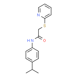 ChemSpider 2D Image | N-(4-Isopropylphenyl)-2-(2-pyridinylsulfanyl)acetamide | C16H18N2OS