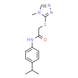 ChemSpider 2D Image | N-(4-Isopropylphenyl)-2-[(4-methyl-4H-1,2,4-triazol-3-yl)sulfanyl]acetamide | C14H18N4OS