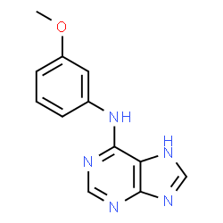 ChemSpider 2D Image | N-(3-Methoxyphenyl)-7H-purin-6-amine | C12H11N5O