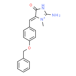ChemSpider 2D Image | (4Z)-2-Amino-4-[4-(benzyloxy)benzylidene]-3-methyl-5-oxo-4,5-dihydro-1H-imidazol-3-ium | C18H18N3O2