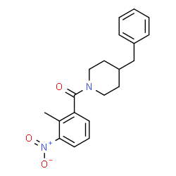 ChemSpider 2D Image | 4-benzyl-1-{3-nitro-2-methylbenzoyl}piperidine | C20H22N2O3