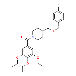 ChemSpider 2D Image | (4-{[(4-Fluorobenzyl)oxy]methyl}-1-piperidinyl)(3,4,5-triethoxyphenyl)methanone | C26H34FNO5