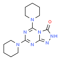 ChemSpider 2D Image | 5,7-Di(1-piperidinyl)[1,2,4]triazolo[4,3-a][1,3,5]triazin-3(2H)-one | C14H21N7O