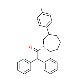 ChemSpider 2D Image | 1-[3-(4-Fluorophenyl)-1-azepanyl]-2,2-diphenylethanone | C26H26FNO