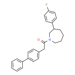 ChemSpider 2D Image | 2-(4-Biphenylyl)-1-[3-(4-fluorophenyl)-1-azepanyl]ethanone | C26H26FNO