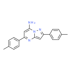 ChemSpider 2D Image | 2,5-Bis(4-methylphenyl)pyrazolo[1,5-a]pyrimidin-7-amine | C20H18N4