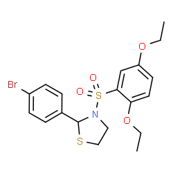 ChemSpider 2D Image | 2-(4-Bromophenyl)-3-[(2,5-diethoxyphenyl)sulfonyl]-1,3-thiazolidine | C19H22BrNO4S2