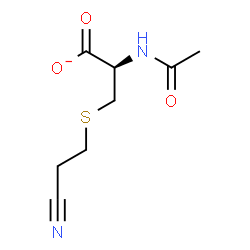 ChemSpider 2D Image | (2R)-2-Acetamido-3-[(2-cyanoethyl)sulfanyl]propanoate | C8H11N2O3S