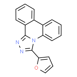 ChemSpider 2D Image | 3-(2-Furyl)[1,2,4]triazolo[4,3-f]phenanthridine | C18H11N3O