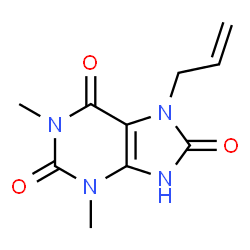 ChemSpider 2D Image | 7-Allyl-1,3-dimethyl-7,9-dihydro-1H-purine-2,6,8(3H)-trione | C10H12N4O3