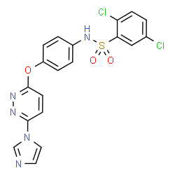 ChemSpider 2D Image | 2,5-Dichloro-N-(4-{[6-(1H-imidazol-1-yl)-3-pyridazinyl]oxy}phenyl)benzenesulfonamide | C19H13Cl2N5O3S