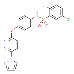 ChemSpider 2D Image | 2,5-Dichloro-N-(4-{[6-(1H-pyrazol-1-yl)-3-pyridazinyl]oxy}phenyl)benzenesulfonamide | C19H13Cl2N5O3S