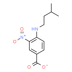 ChemSpider 2D Image | 4-[(3-Methylbutyl)amino]-3-nitrobenzoate | C12H15N2O4