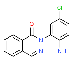 ChemSpider 2D Image | 2-(2-Amino-5-chlorophenyl)-4-methyl-1(2H)-phthalazinone | C15H12ClN3O