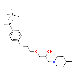 ChemSpider 2D Image | 1-(4-Methyl-1-piperidinyl)-3-{2-[4-(2,4,4-trimethyl-2-pentanyl)phenoxy]ethoxy}-2-propanol | C25H43NO3