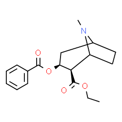 ChemSpider 2D Image | Ethyl (2R,3S)-3-(benzoyloxy)-8-methyl-8-azabicyclo[3.2.1]octane-2-carboxylate | C18H23NO4